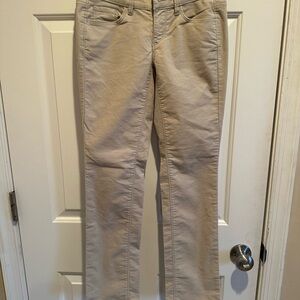 NWT Ann Taylor LOFT Khaki Cream Modern Straight Corduroy Pants 24 /00 Petite